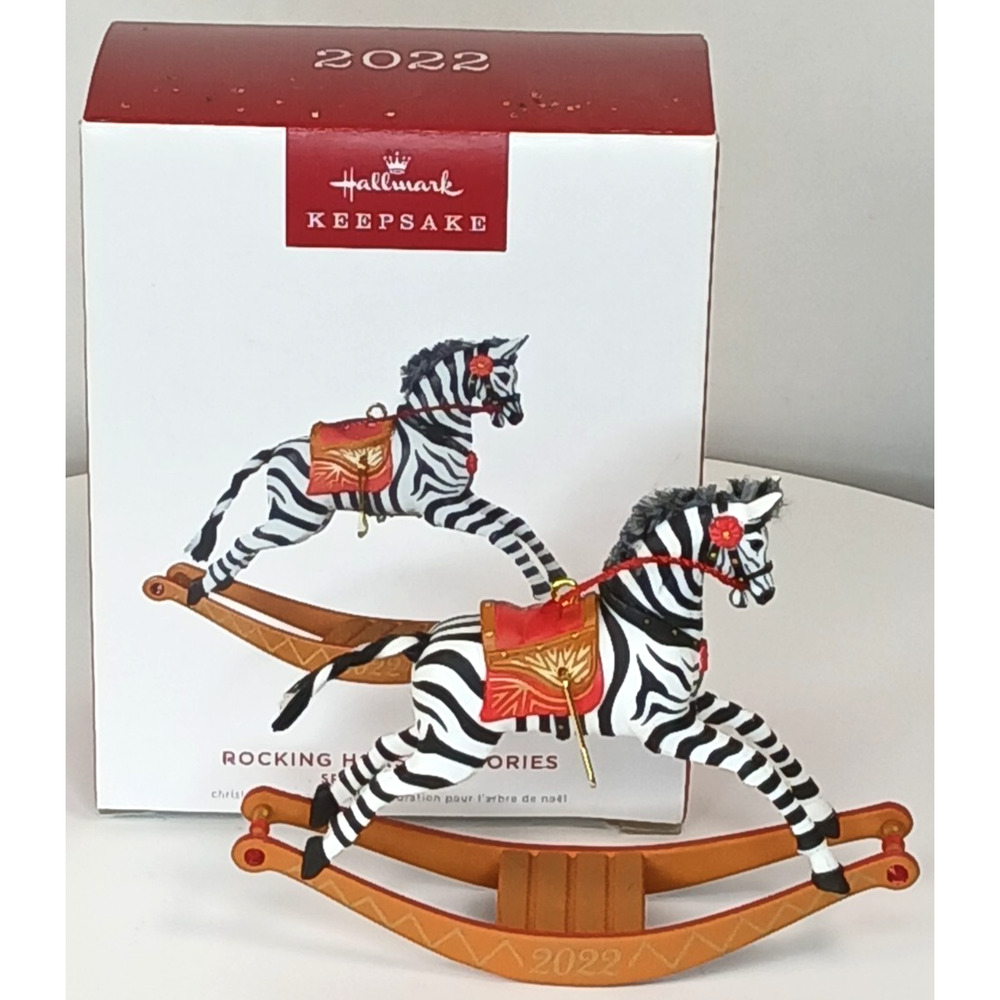 Hallmark Keepsake Ornament Rocking Horse Memories Zebra Special Edition 2022